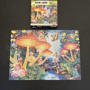 Master Pieces Glow in the Dark Hidden Images Puzzle 500 Piece Fairies Mushrooms